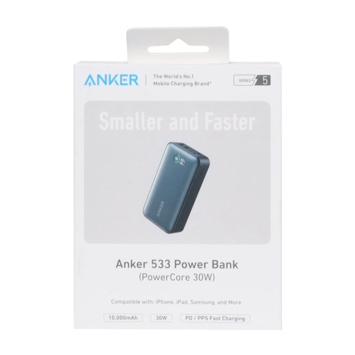 پاوربانک (PD و فست شارژ) Anker 30W 10000mAh مدل A1256 - مشکی - GRM (گارانتی 18 ماهه شرکتی)