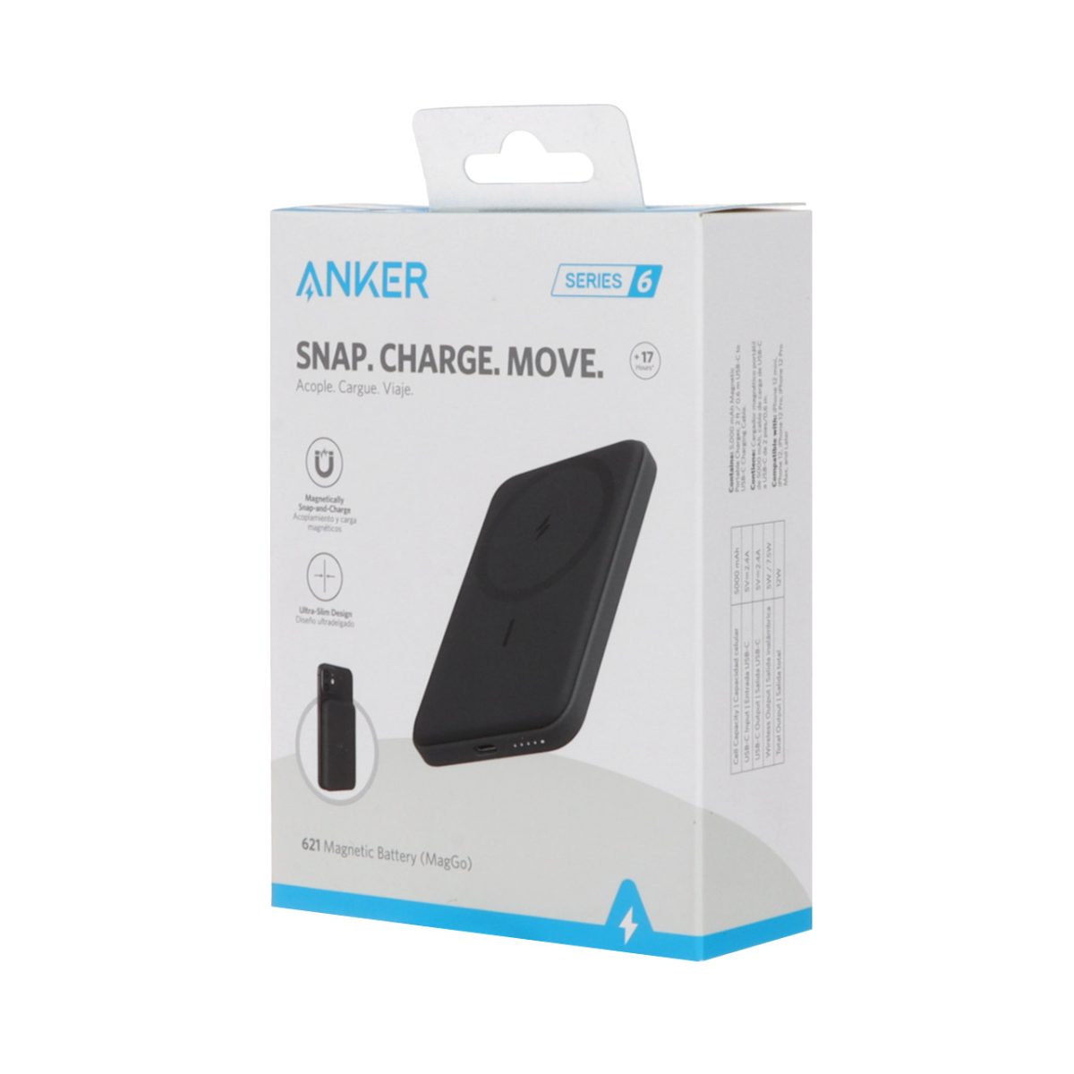 پاوربانک Anker 12W 5000mAh مدل PowerCore MagGo A1610 - مشکی (گارانتی 18ماهه شرکتی)