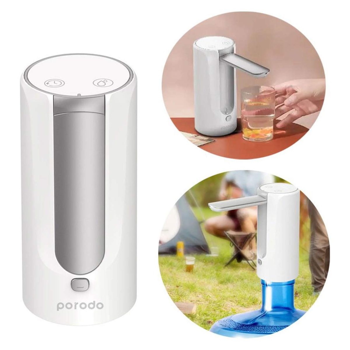 پمپ آب شارژی همراه Porodo مدل PD-LFWD5W-WH - سفید (گارانتی 24 ماهه مگابایت)