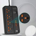 چند راهی برق Porodo مدل PB-FWCH034-BK - مشکی (گارانتی 24 ماهه مگابایت)