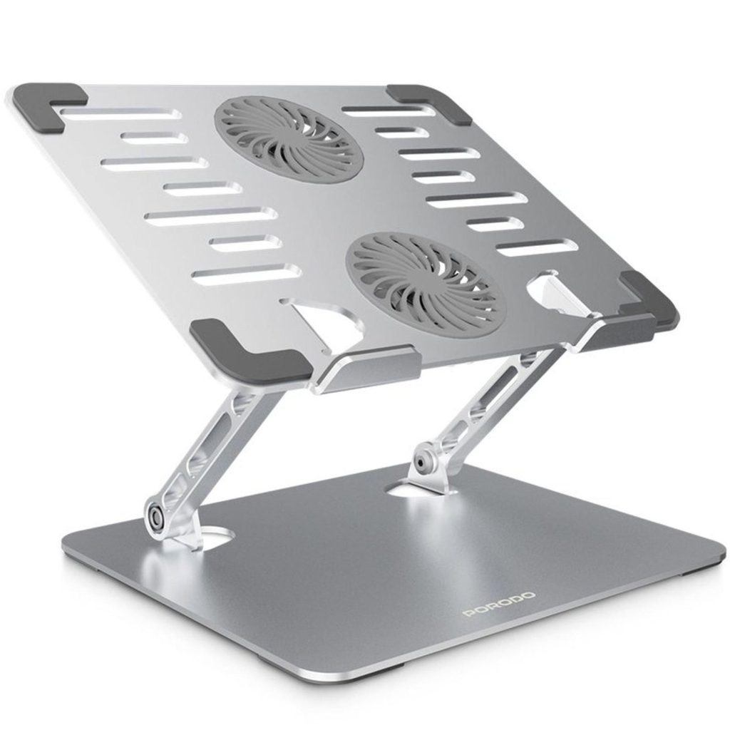 استند چرخشی و فن خنک کننده لپ تاپ پرودو مدل ارودسک Porodo Aerodesk Cooling Laptop Stand