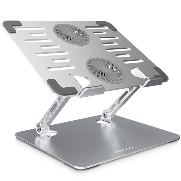 استند چرخشی و فن خنک کننده لپ تاپ پرودو مدل ارودسک Porodo Aerodesk Cooling Laptop Stand
