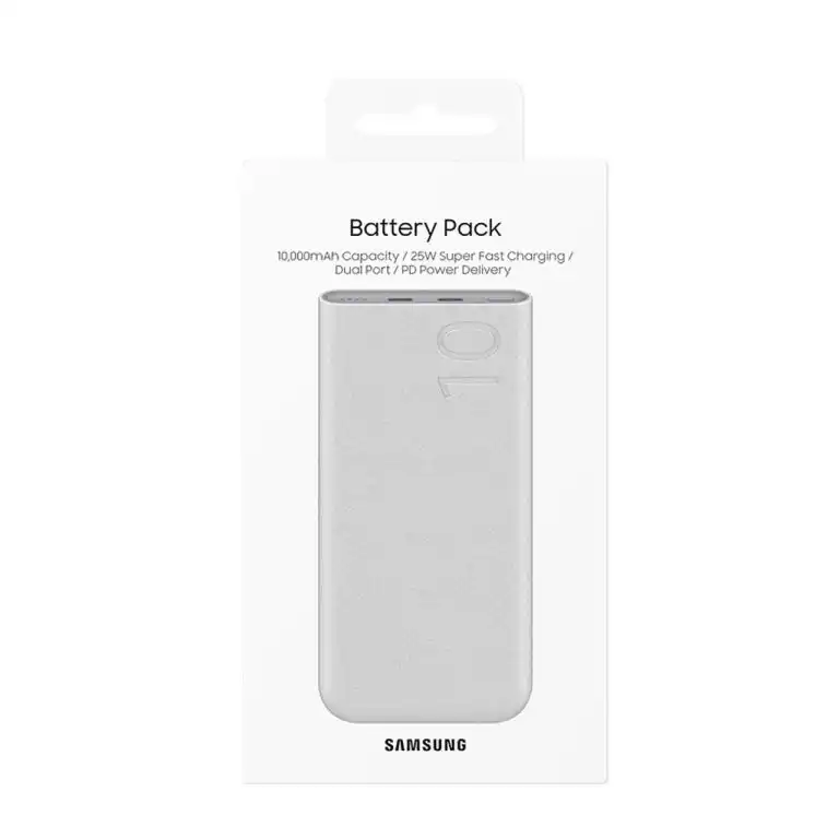 پاوربانک (PD و فست شارژ) Samsung 25W 10000mAh مدل EB-P3400 - سفید - اصلی (گارانتی 18 ماهه شرکتی)