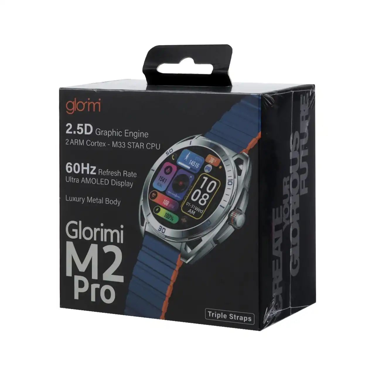 ساعت هوشمند شیائومی Glorimi مدل M2 Pro - آبی نارنجی (گارانتی 18 ماهه شرکتی)