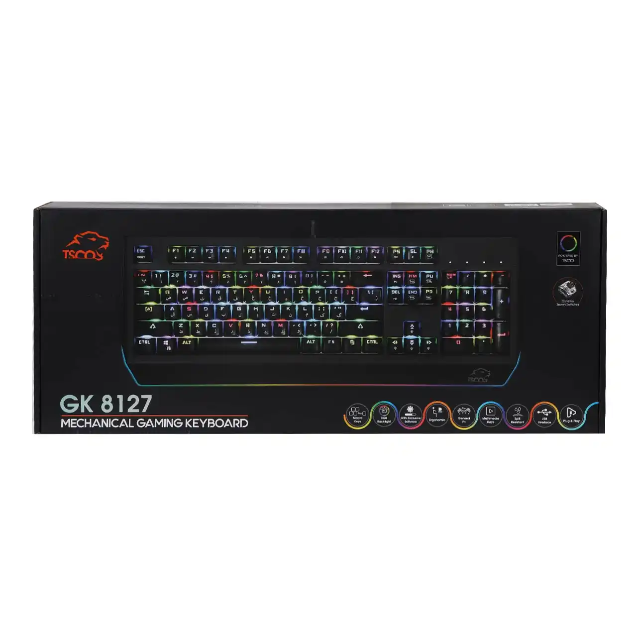 کیبورد باسیم گیمینگ Tsco مدل GK 8127 - مشکی