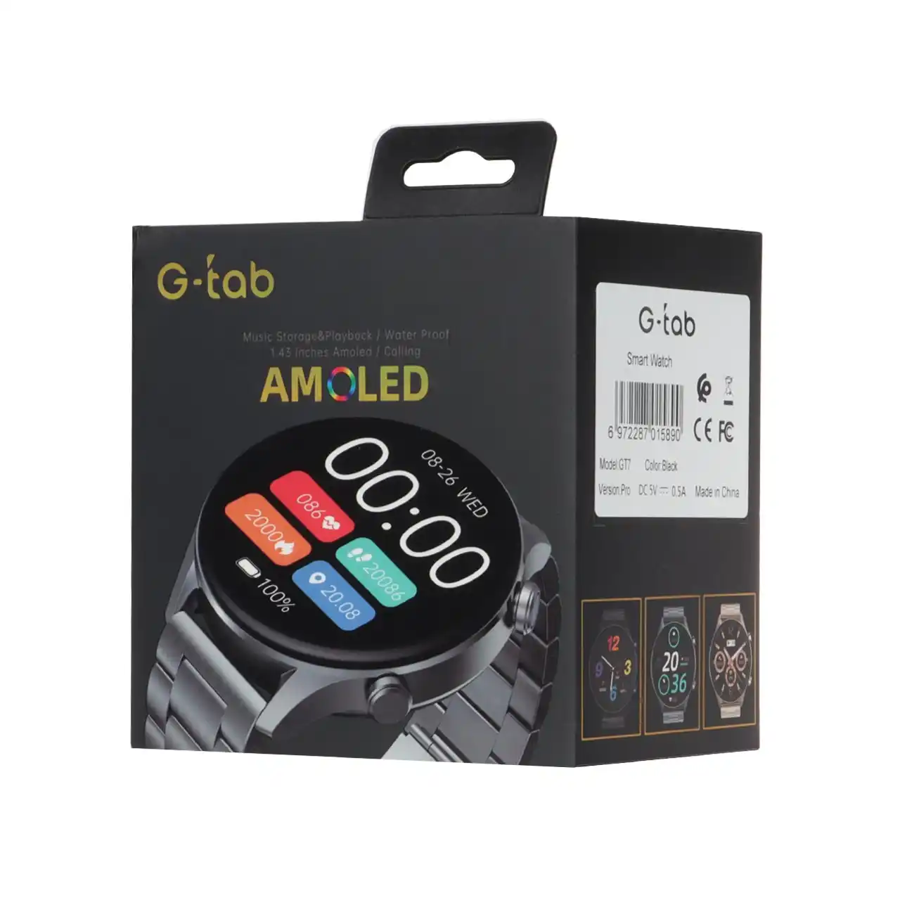 ساعت هوشمند G-tab مدل GT7 - مشکی - (گارانتی یکماهه مگابایت)