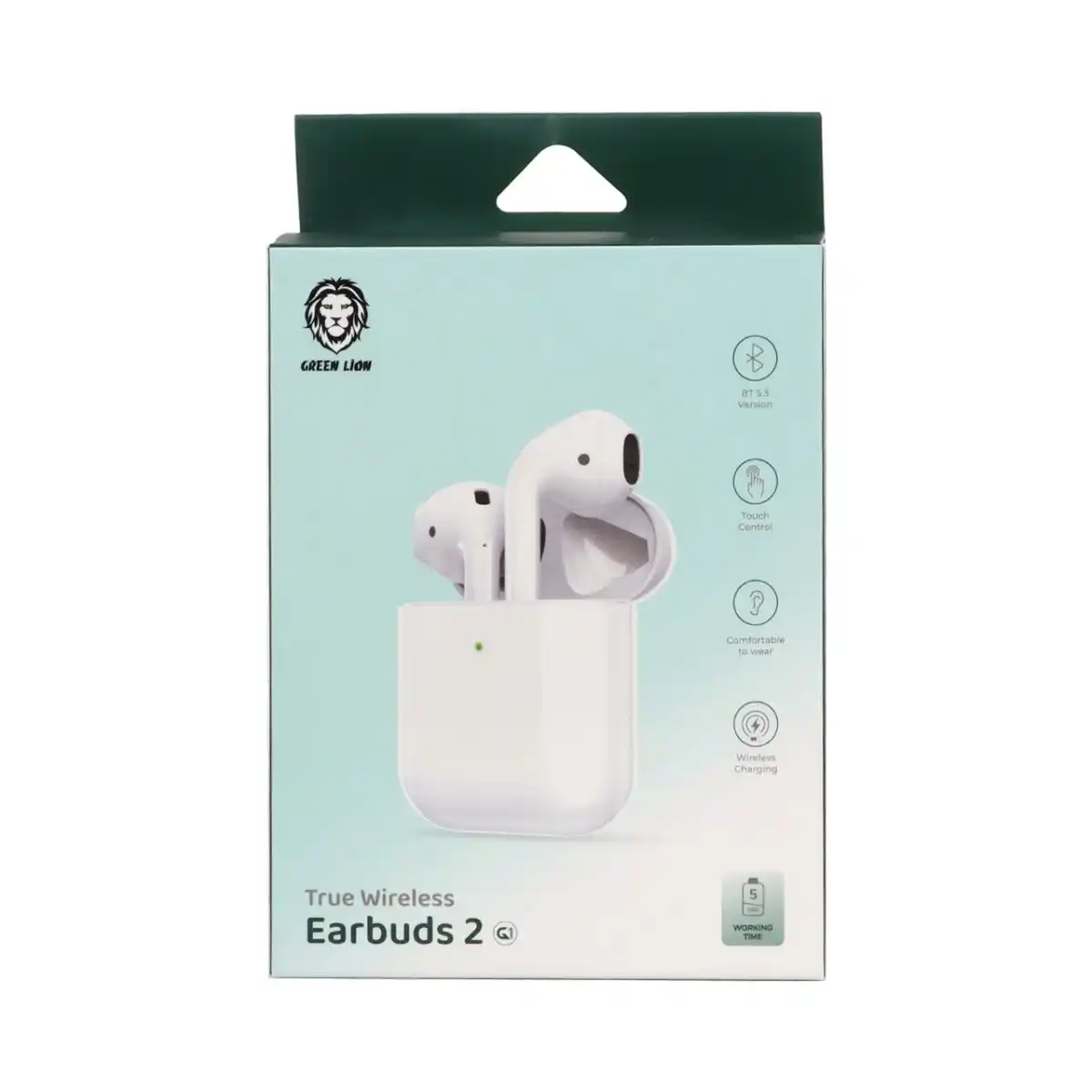 ایرفون بی‌ سیم Green Lion مدل Ear buds2 GNTWS2G1WH - سفید - (گارانتی 18 ماهه شرکتی)