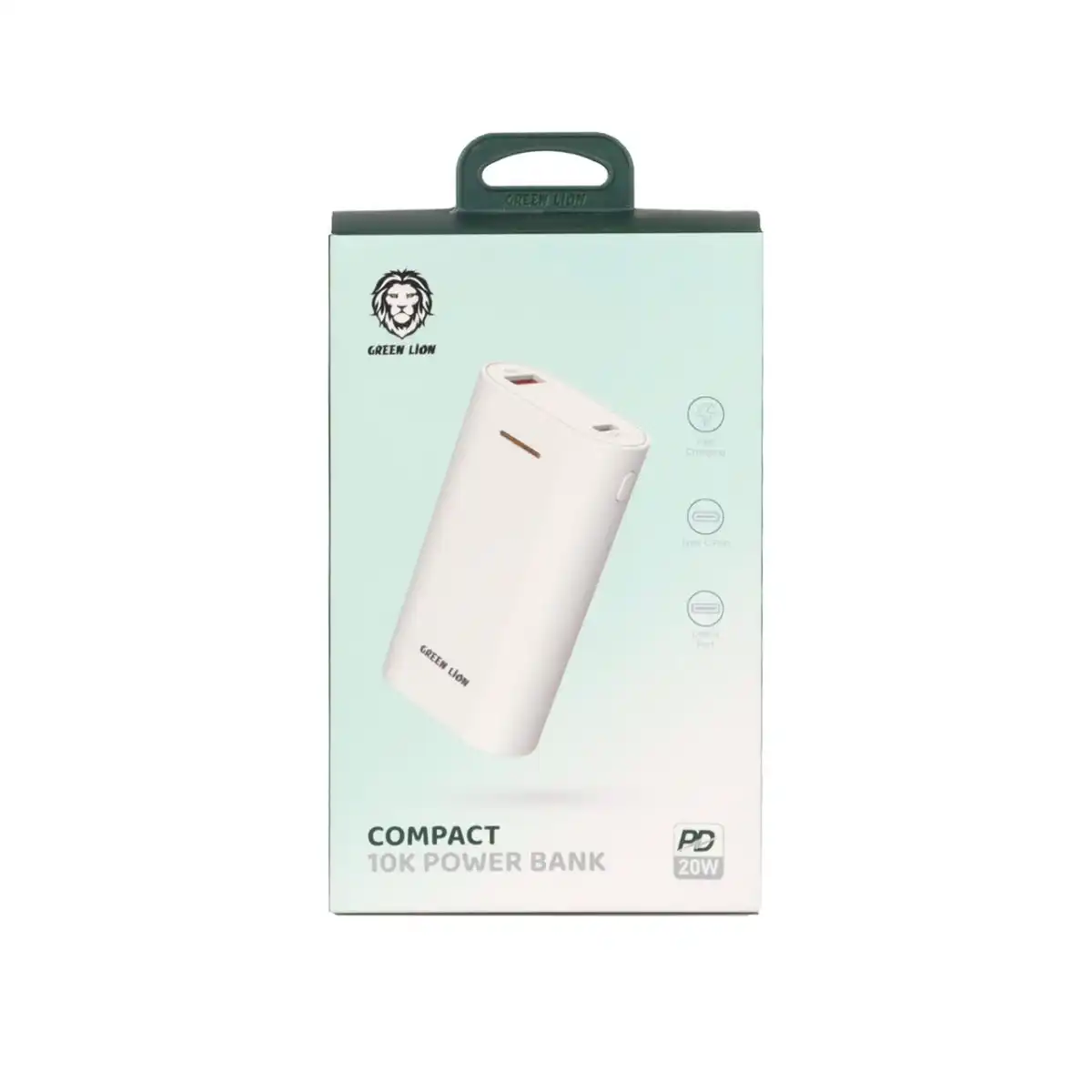 پاوربانک (PD و فست شارژ) Green Lion 20W 10000mAh مدل GNCOM10KPBWH - سفید - (گارانتی 18ماهه شرکتی)