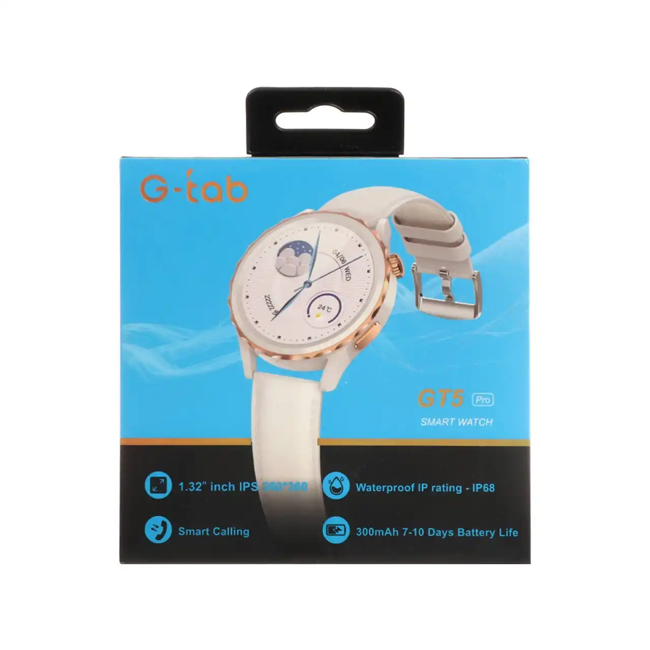 ساعت هوشمند G-tab مدل GT5 pro - سفید طلایی - (گارانتی یکماهه مگابایت)