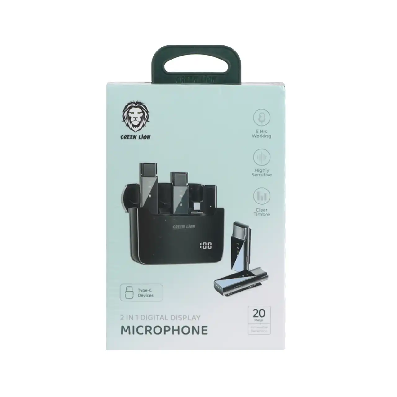 میکروفون یقه ای Green Lion مدل GN2IN1DDMTCBK - مشکی - GRM - (گارانتی 24 ماهه مگابایت)