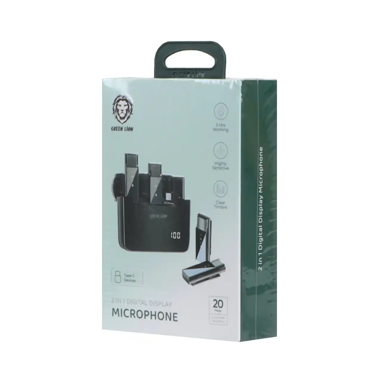 میکروفون یقه ای Green Lion مدل GN2IN1DDMTCBK - مشکی - GRM - (گارانتی 24 ماهه مگابایت)