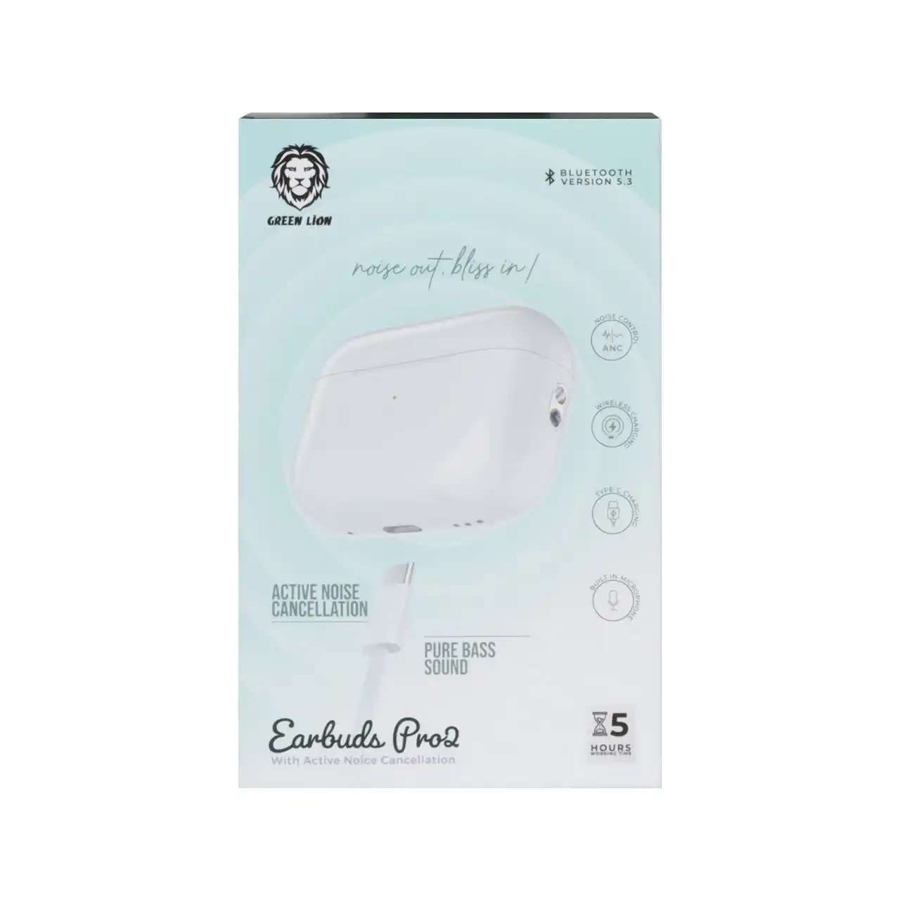 ایرفون بی‌ سیم Green Lion مدل Ear Buds Pro2 GNEPRO2ANCWH - سفید - GRM