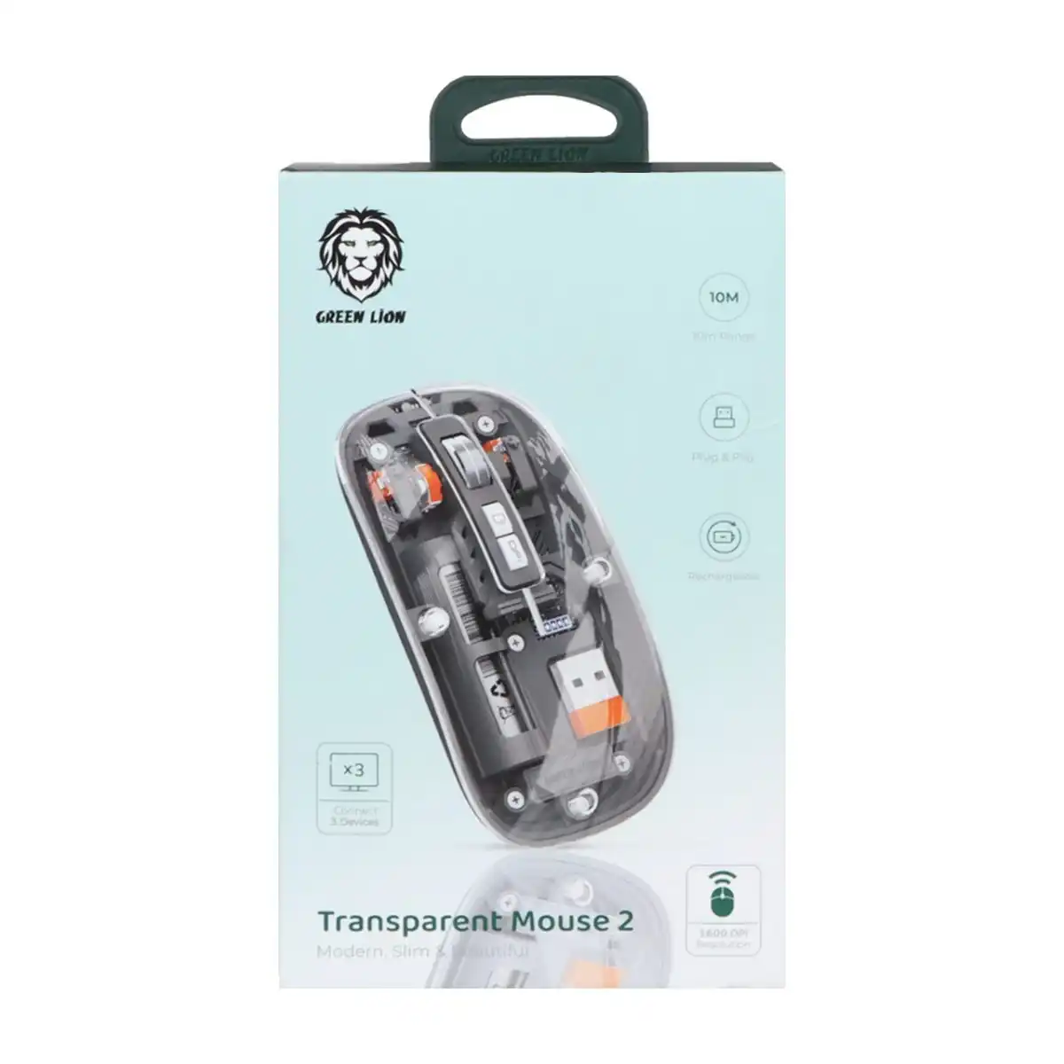 ماوس بی سیم Green Lion مدل transparent mouse 2 - خاکستری (گارانتی 24 ماهه مگابایت)