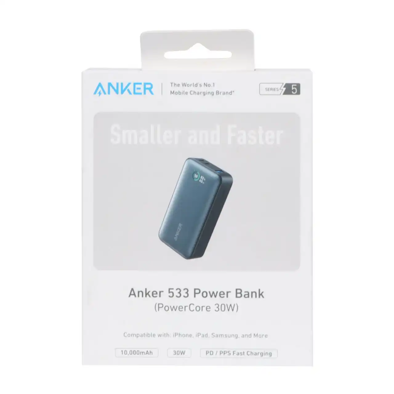 پاوربانک (PD و فست شارژ) Anker 30W 10000mAh مدل A1256 - مشکی - GRM (گارانتی 18 ماهه شرکتی)