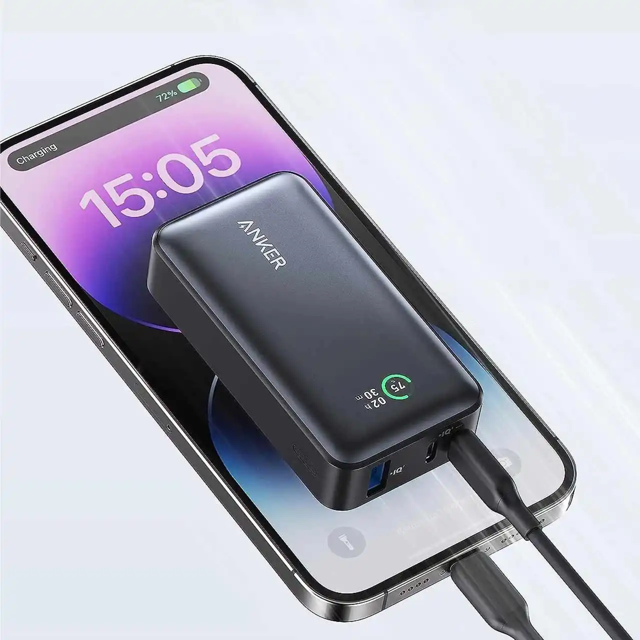 پاوربانک (PD و فست شارژ) Anker 30W 10000mAh مدل A1256 - مشکی - GRM (گارانتی 18 ماهه شرکتی)