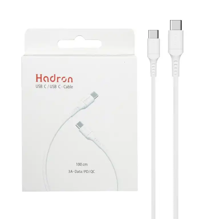 کابل شارژPD و فست Hadron Type-C to Type-C مدل C-C01 - سفید