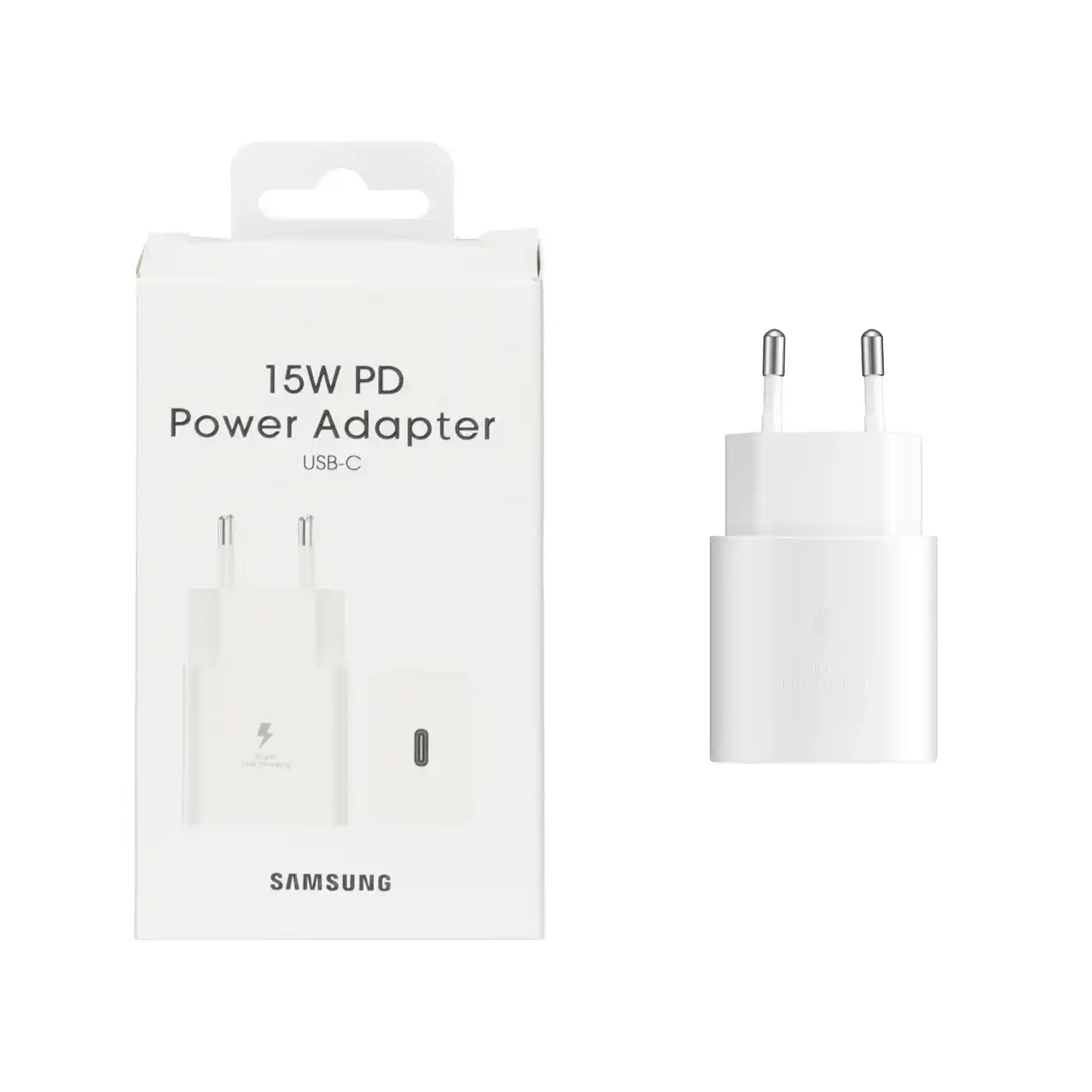 شارژر دو پین SAMSUNG 15W درجه یک سفید(گارانتی یکساله مگابایت)