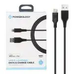 کابل شارژ فست 3 متری آیفون Powerology مدل P3BLBK - مشکی (گارانتی 24 ماهه مگابایت)