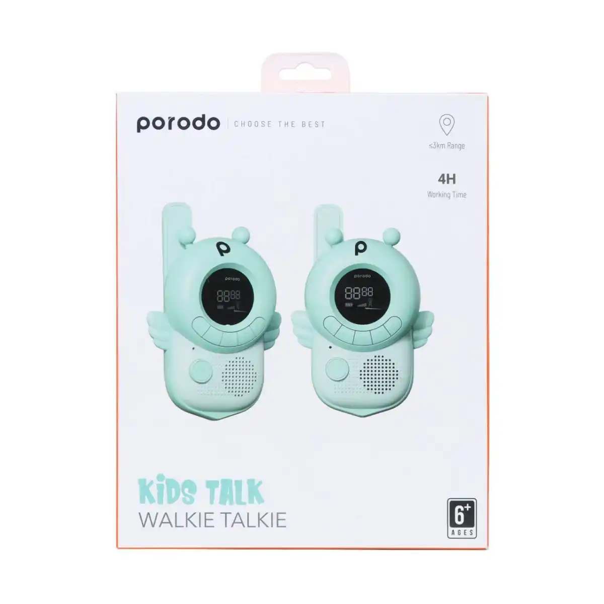 بی سیم Porodo walkie-talkie مدل PD-WKTKV2-WH - سفید (گارانتی 24 ماهه مگابایت)