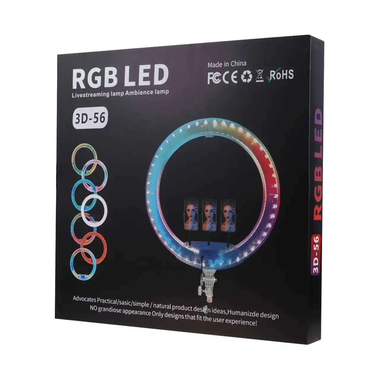 رینگ لایت RGB مدل 3D-56 (بدون پایه) - (گارانتی یکماهه مگابایت)
