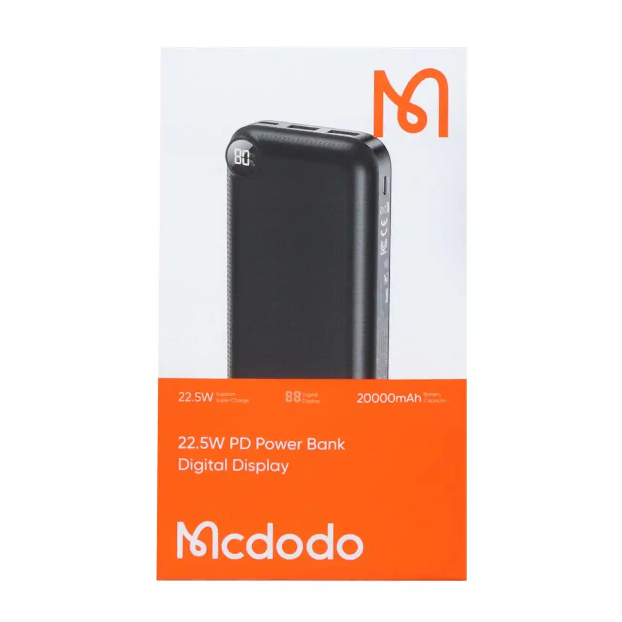 پاوربانک (PD و فست شارژ) Mcdodo 22.5W 20000mAh مدل MC-7161 - مشکی - GRM