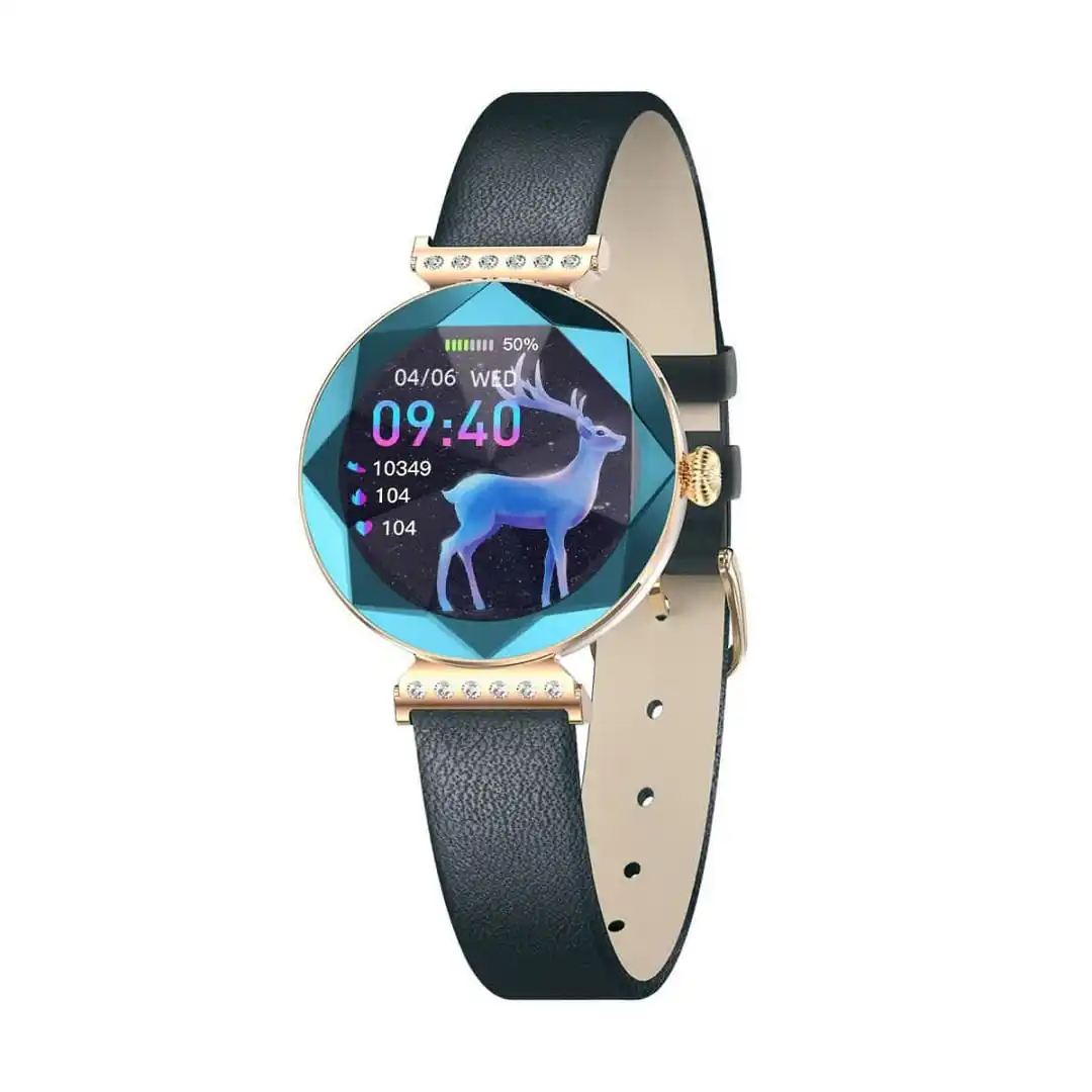 ساعت هوشمند سواروسکی گرین Green lion swarovski smart watch - گلد - گارانتی 6 ماهه