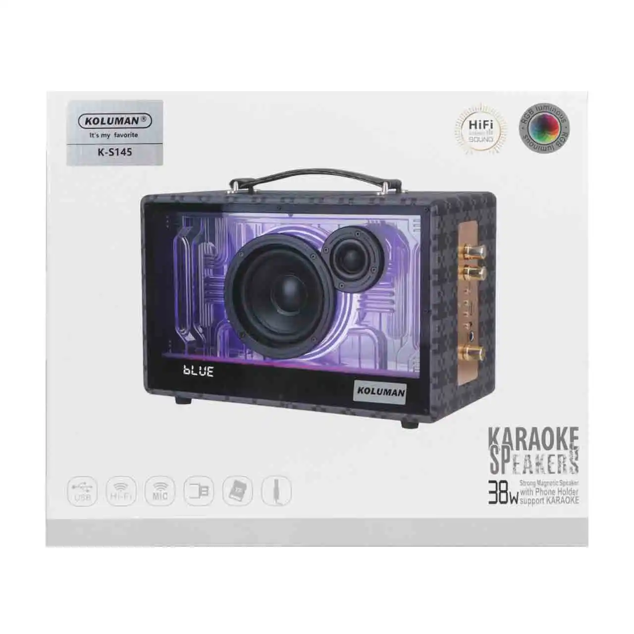 اسپیکر بی سیم Koluman مدل K-S145 - مشکی (گارانتی یکساله PMC)