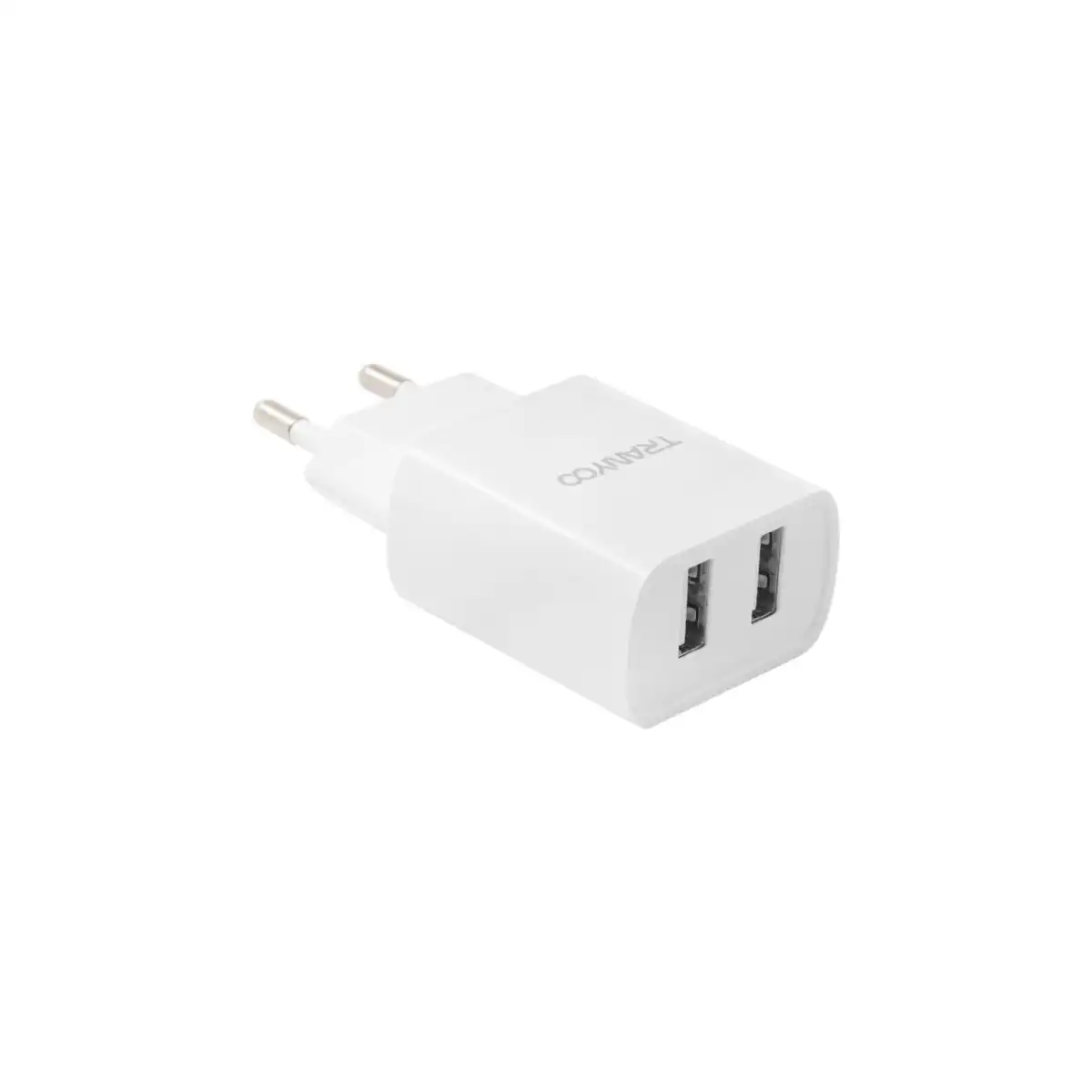 شارژر دیواری 12W فست دو پورت TRANYOO مدل V16 به همراه کابل شارژ آیفون - سفید