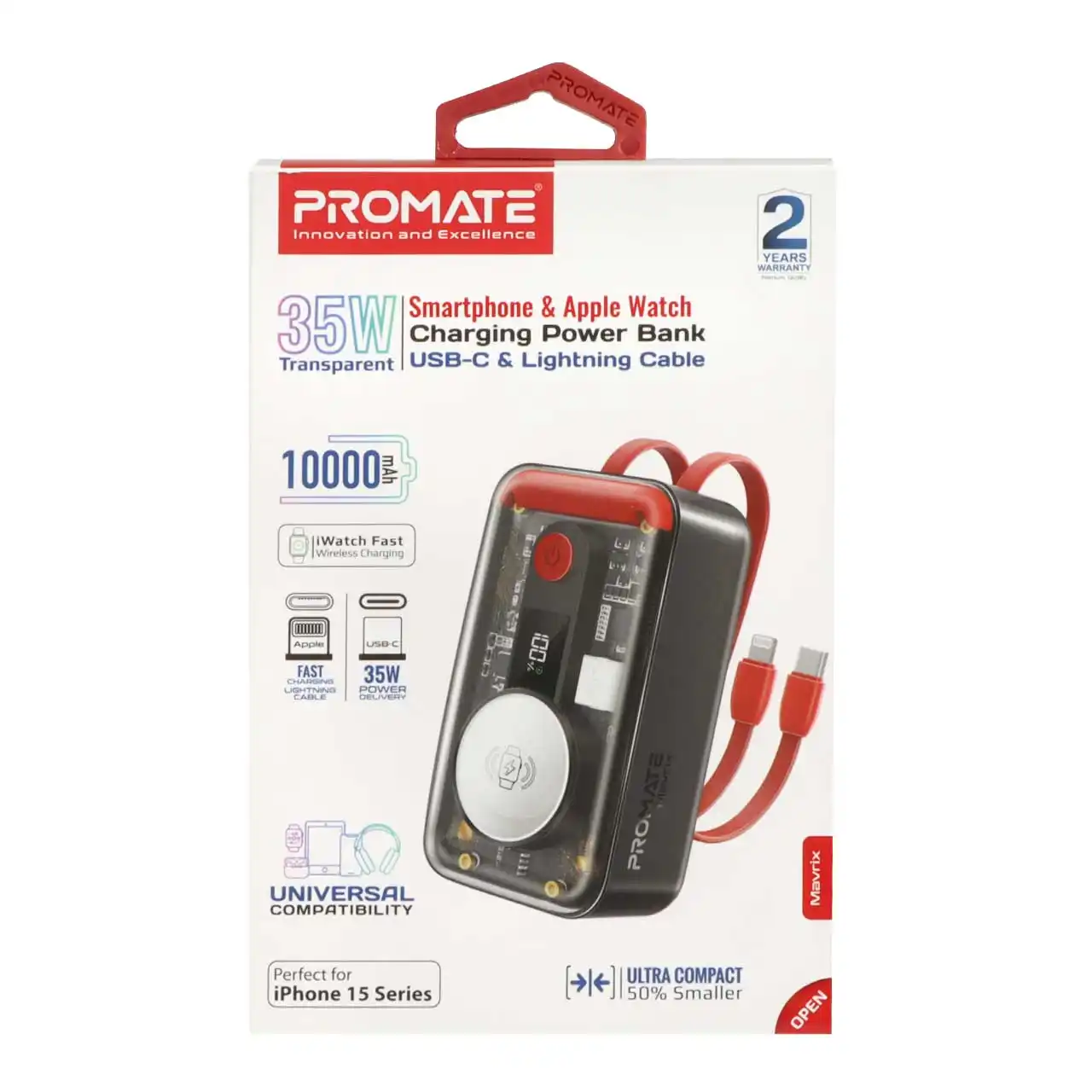 پاوربانک (PD و فست شارژ) Promate 35W 10000mAh مدل Mavrix