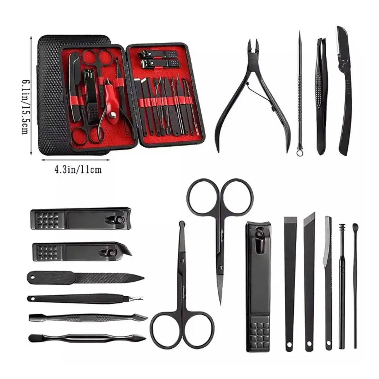 پک مانیکور Green Lion Manicure Kit مدل GNMTRVL18BK - مشکی (گارانتی 24 ماهه مگابایت)