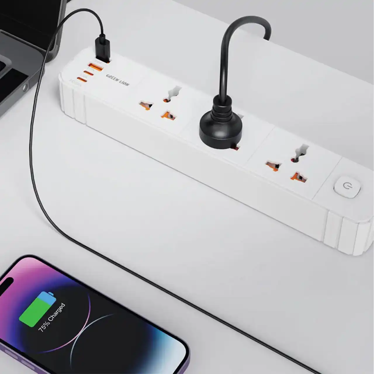 چندراهی برق Green Lion مدل GNGS300PSWH - سفید (گارانتی 24 ماهه مگابایت)