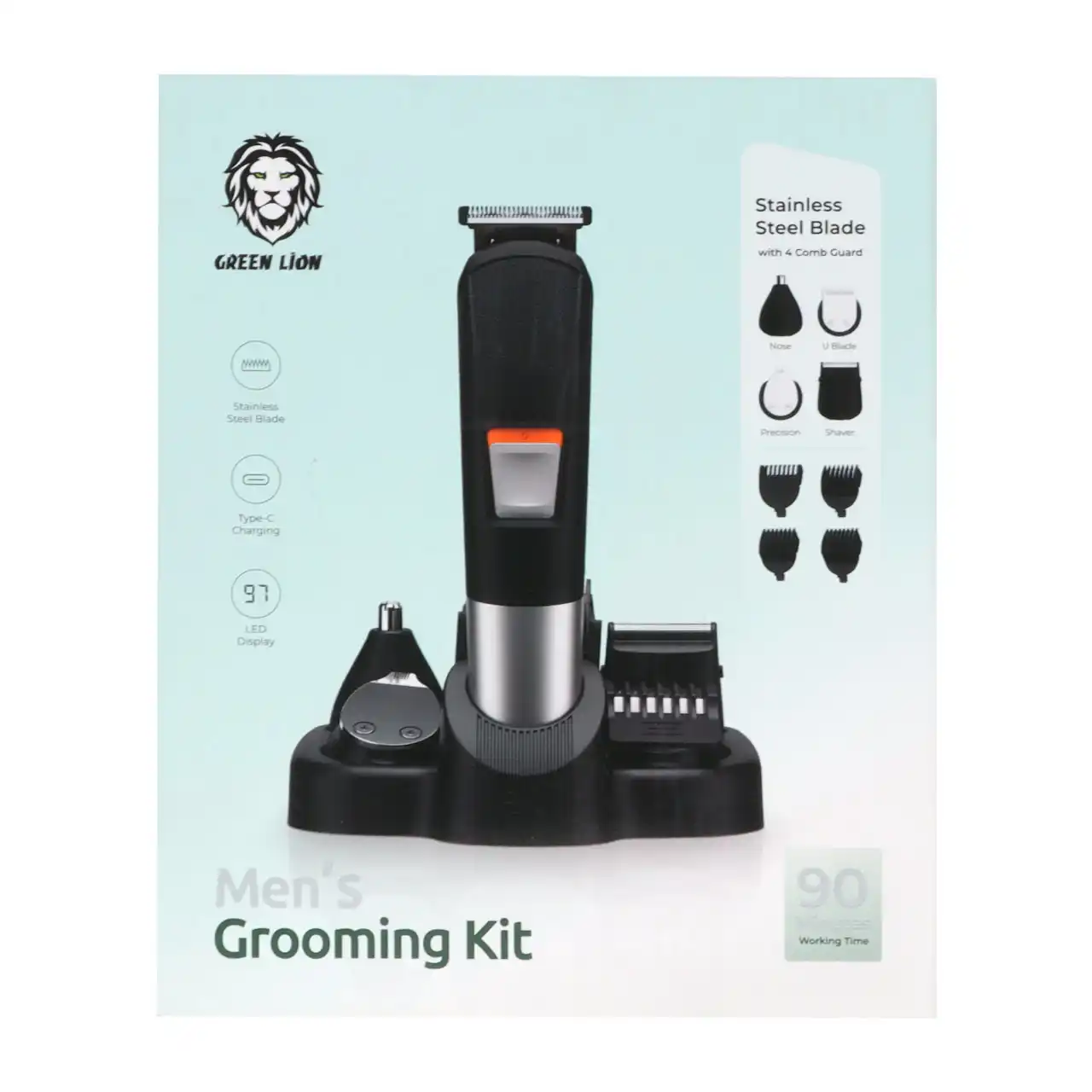 ماشین اصلاح موی سر و صورت Green Lion مدل Grooming Kit GNMENGMGKTBK - مشکی (گارانتی 24 ماهه مگابایت)