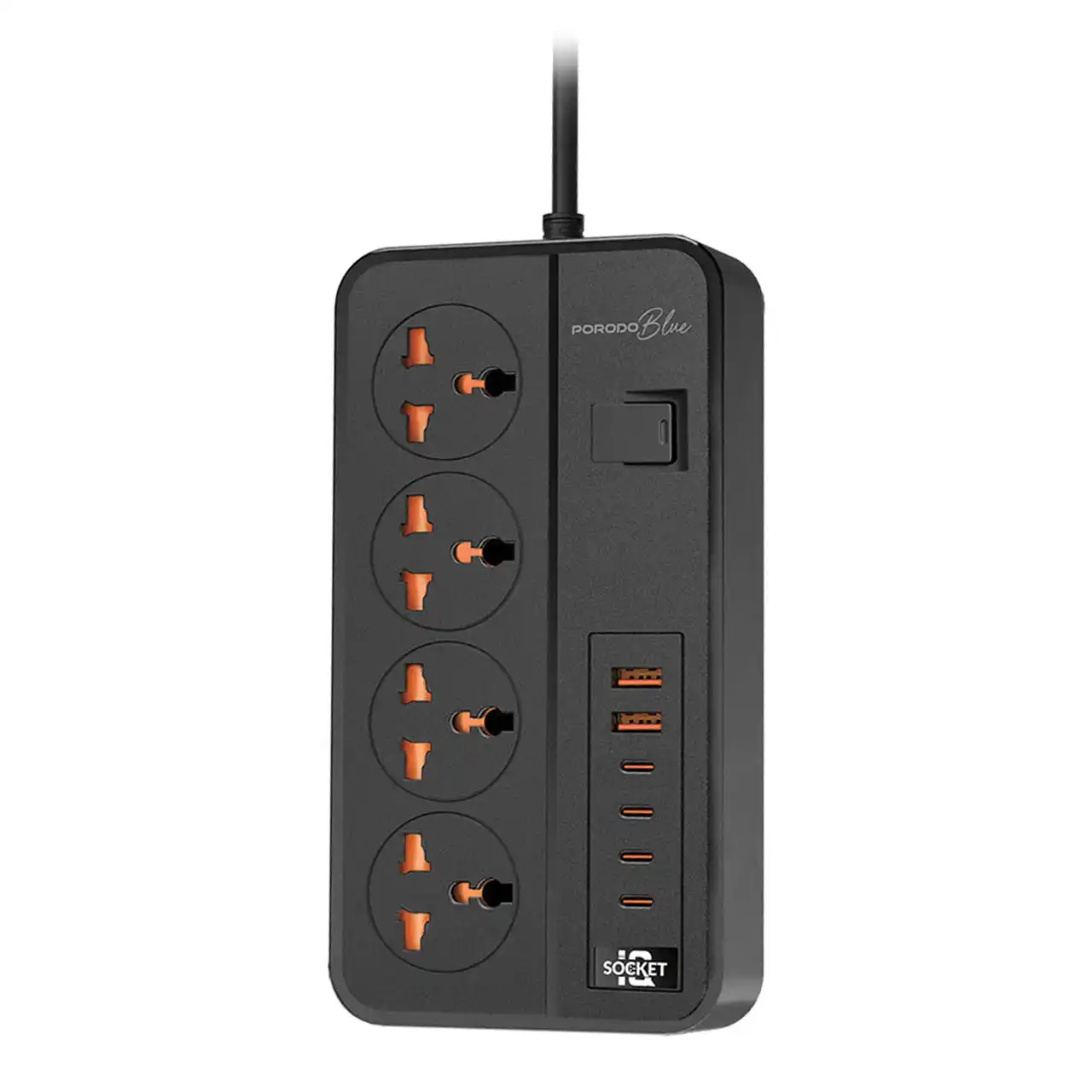 چند راهی برق Porodo مدل PB-FWCH034-BK - مشکی (گارانتی 24 ماهه مگابایت)