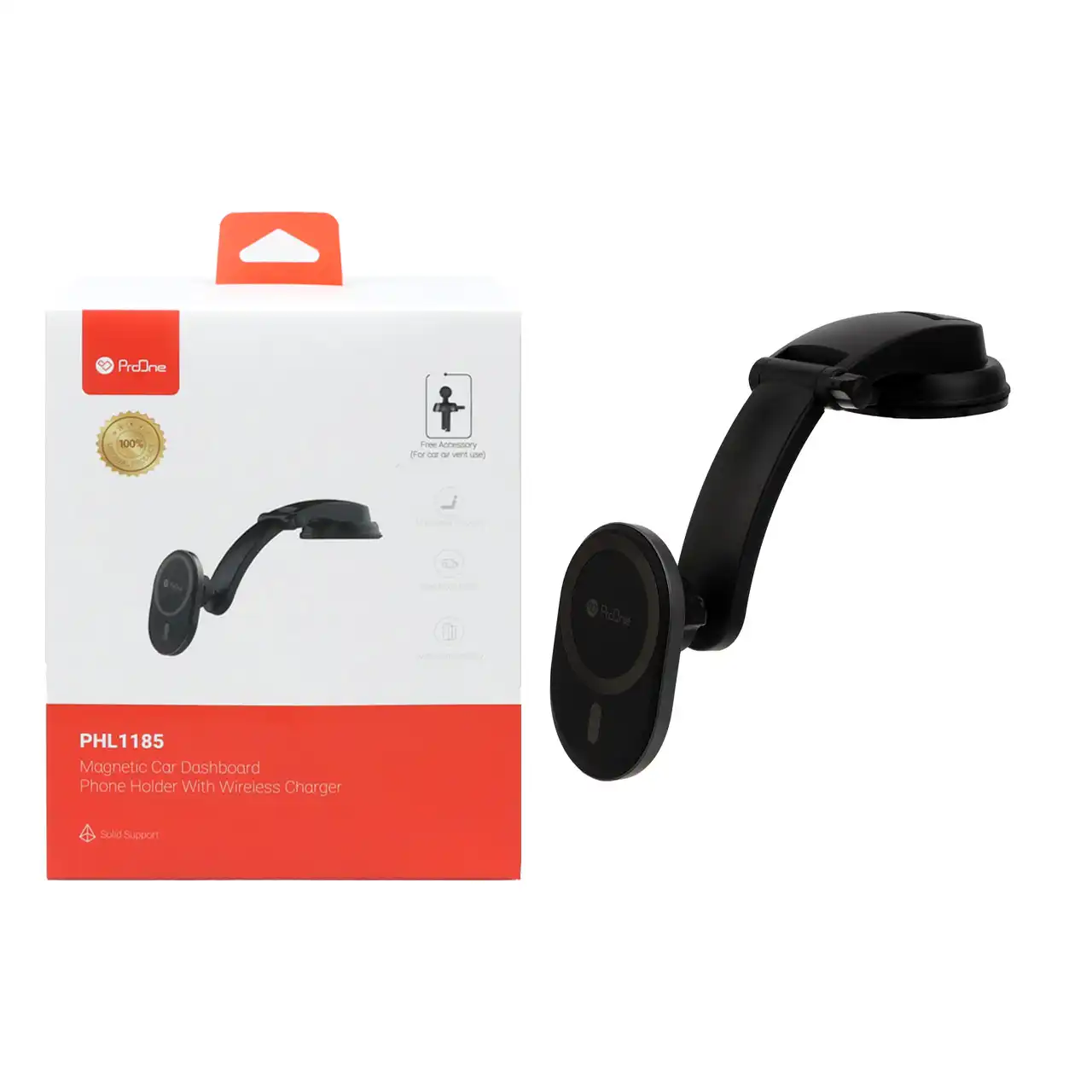 هولدر گوشی + وایرلس شارژ موبایل پایه دار ProOne مدل PHL1185 - مشکی
