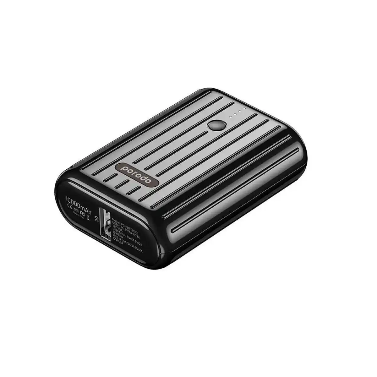 پاوربانک (PD و فست شارژ) Porodo 20W 10000mAh مدل PD-PBFCH001-BK - مشکی (گارانتی 24 ماهه مگابایت)