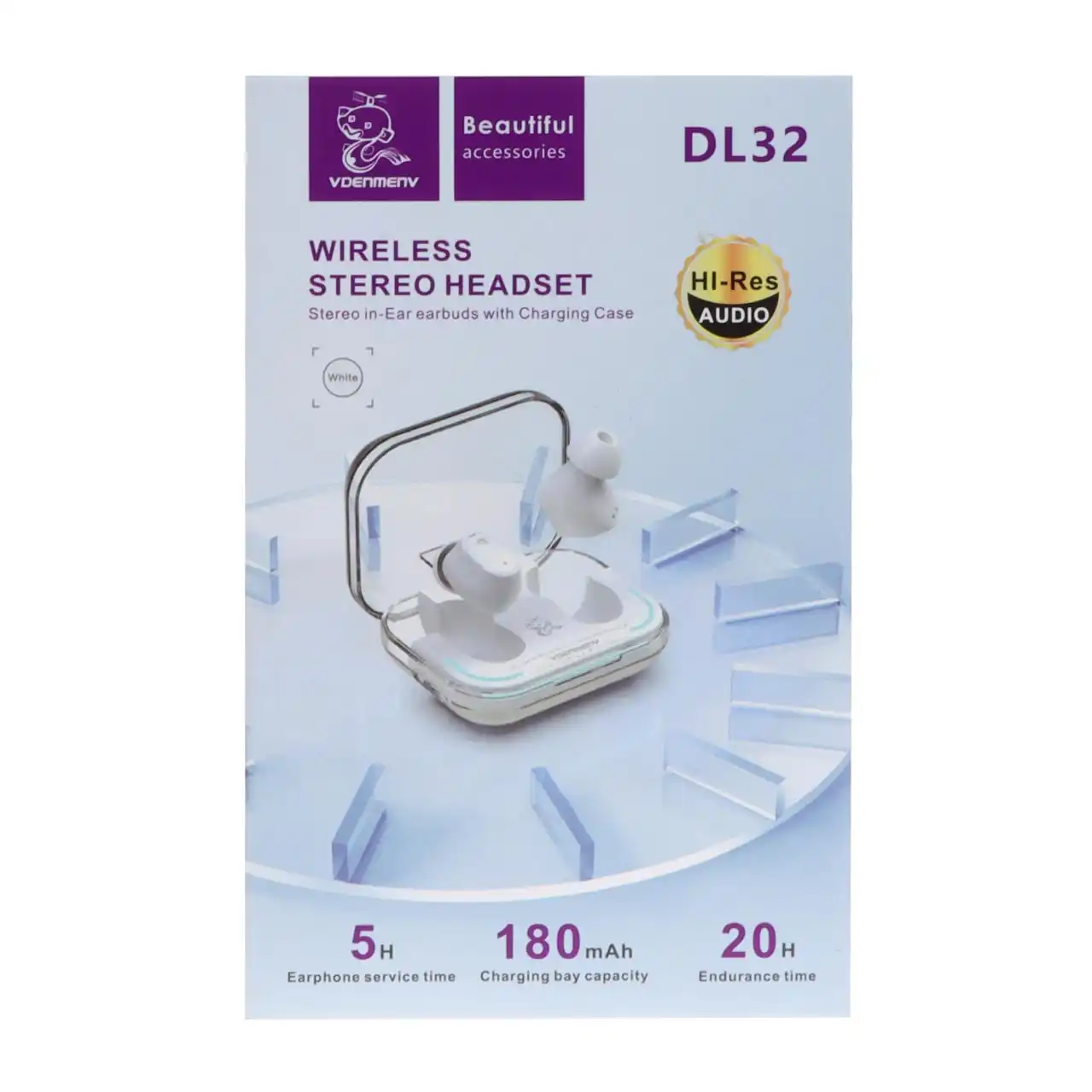 ایرفون بی سیم Denmen مدل DL32 - سفید